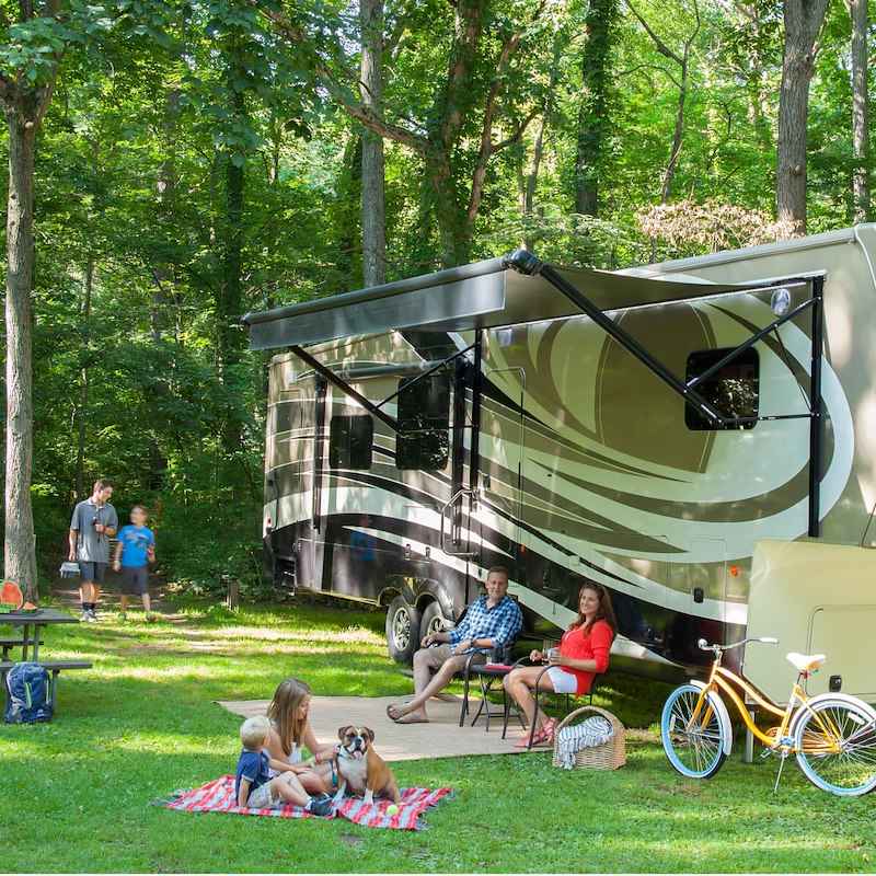 Lippert V000334865 Solera Destination 16' RV Patio Awning Blue Fade