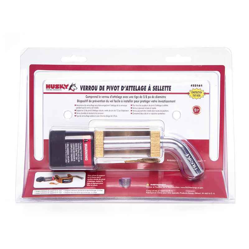 Husky Towing 33161 Fifth Wheel King Pin Lock – 2 Inch Coupler with Padlock