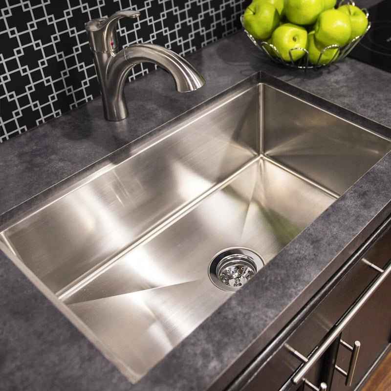 25" Stainless Steel Square RV Sink – Undermount Single Bowl