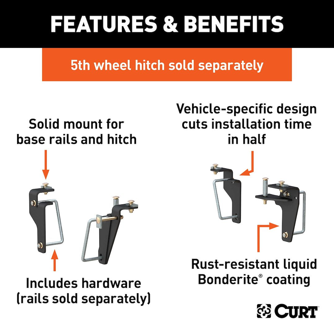 CURT 16430 5th-Wheel Brackets - Ram 2500/Ram 3500