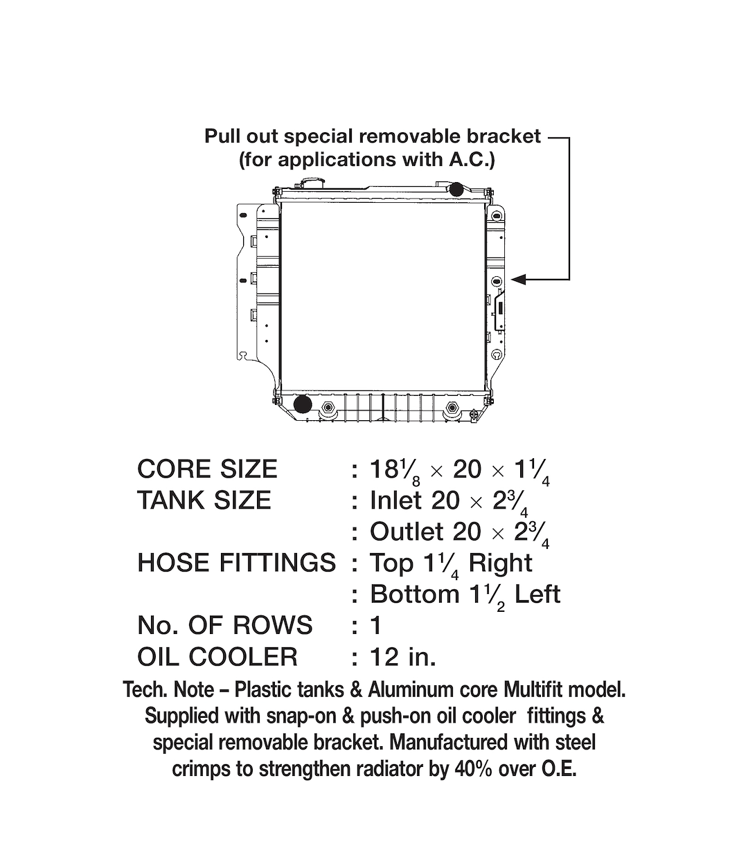 CSF 3244 Jeep Wrangler Radiator, Top-Left Inlet - image 2