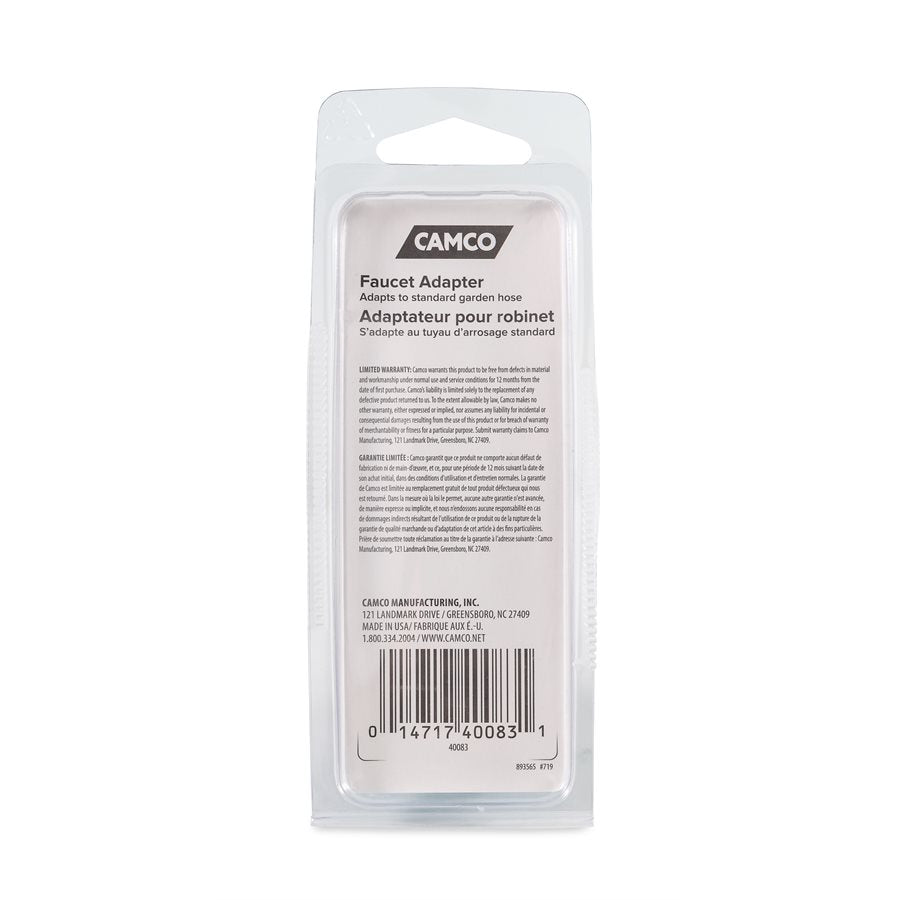 Camco Faucet Hose Adapter (40083) – Material: Brass