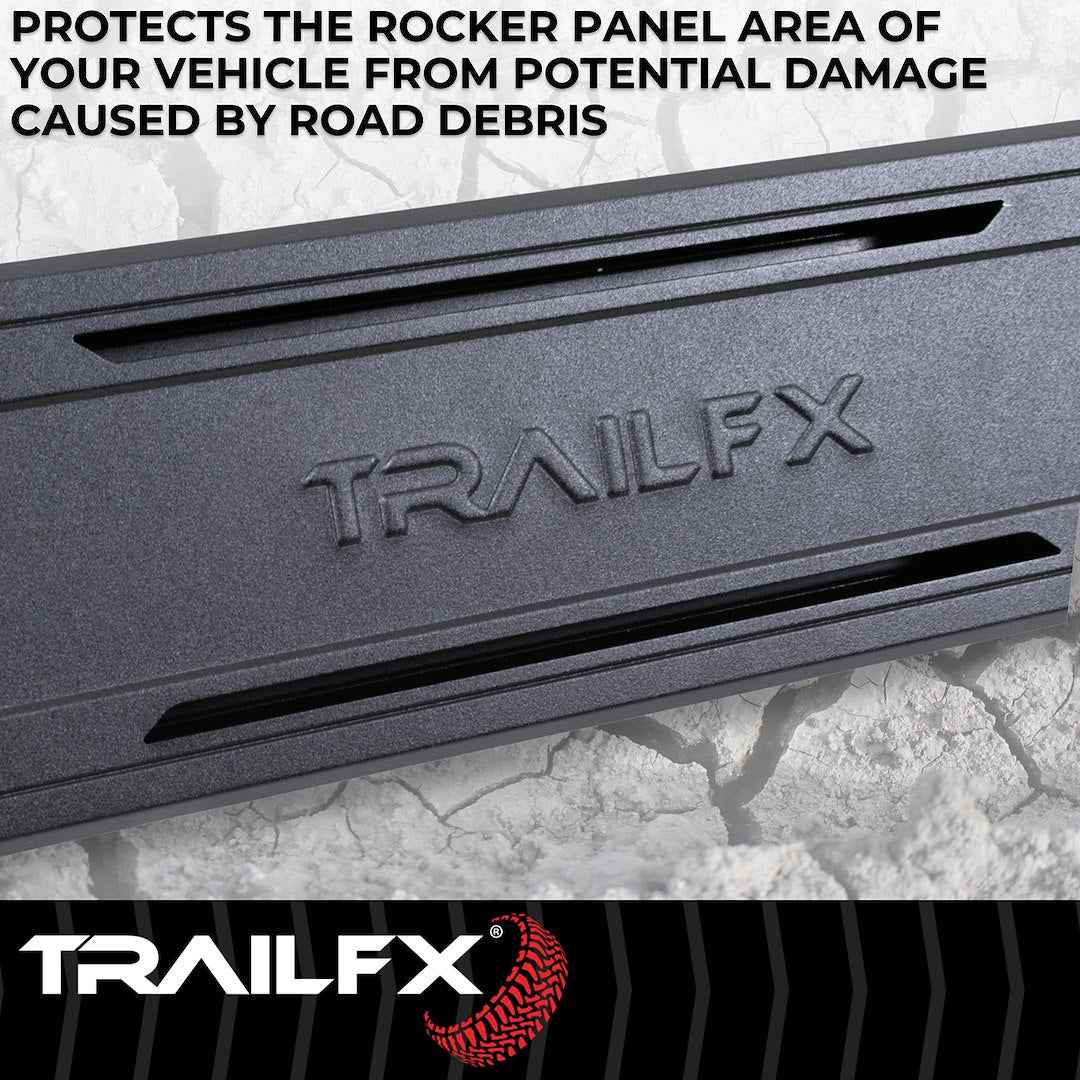 TrailFX AL6005B Aluminum Running Boards - Black, 300 lb