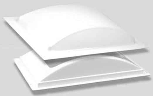 White RV Skylight Dome Set – 22" x 14" Opening – Bubble Style