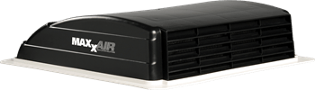 MAXXAIR Mini Vent Deluxe with 12V Fan, Powered Opening, Black