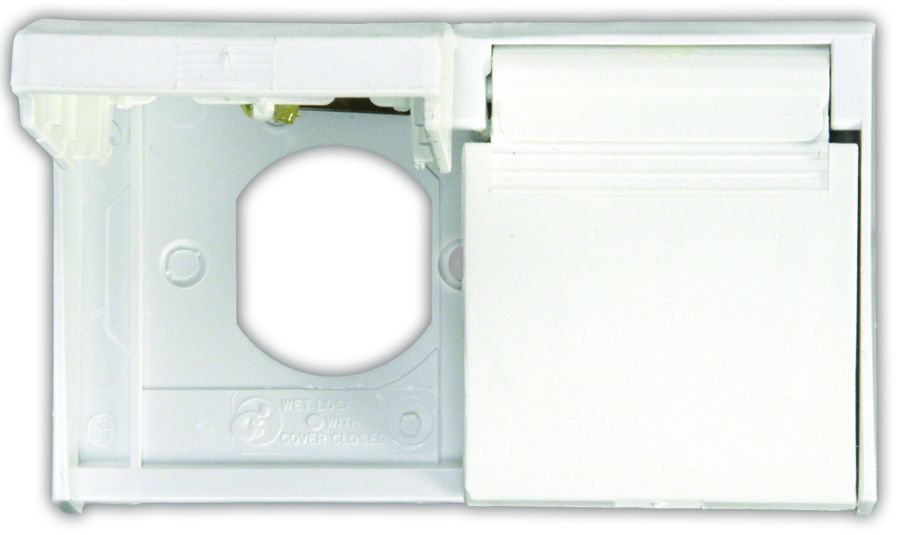 JR Products Receptacle Cover (47505) – Color: Polar White
