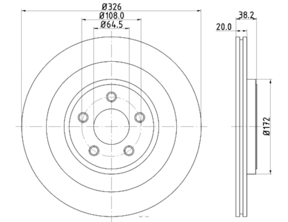 Hella 355115582 Vented Disc Brake Rotor