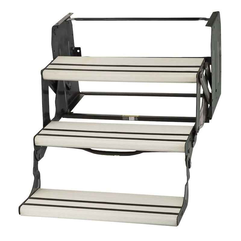 Alumi-Tread 3-Step Manual RV Entry Step 432696 – 24" Wide, Black Aluminum