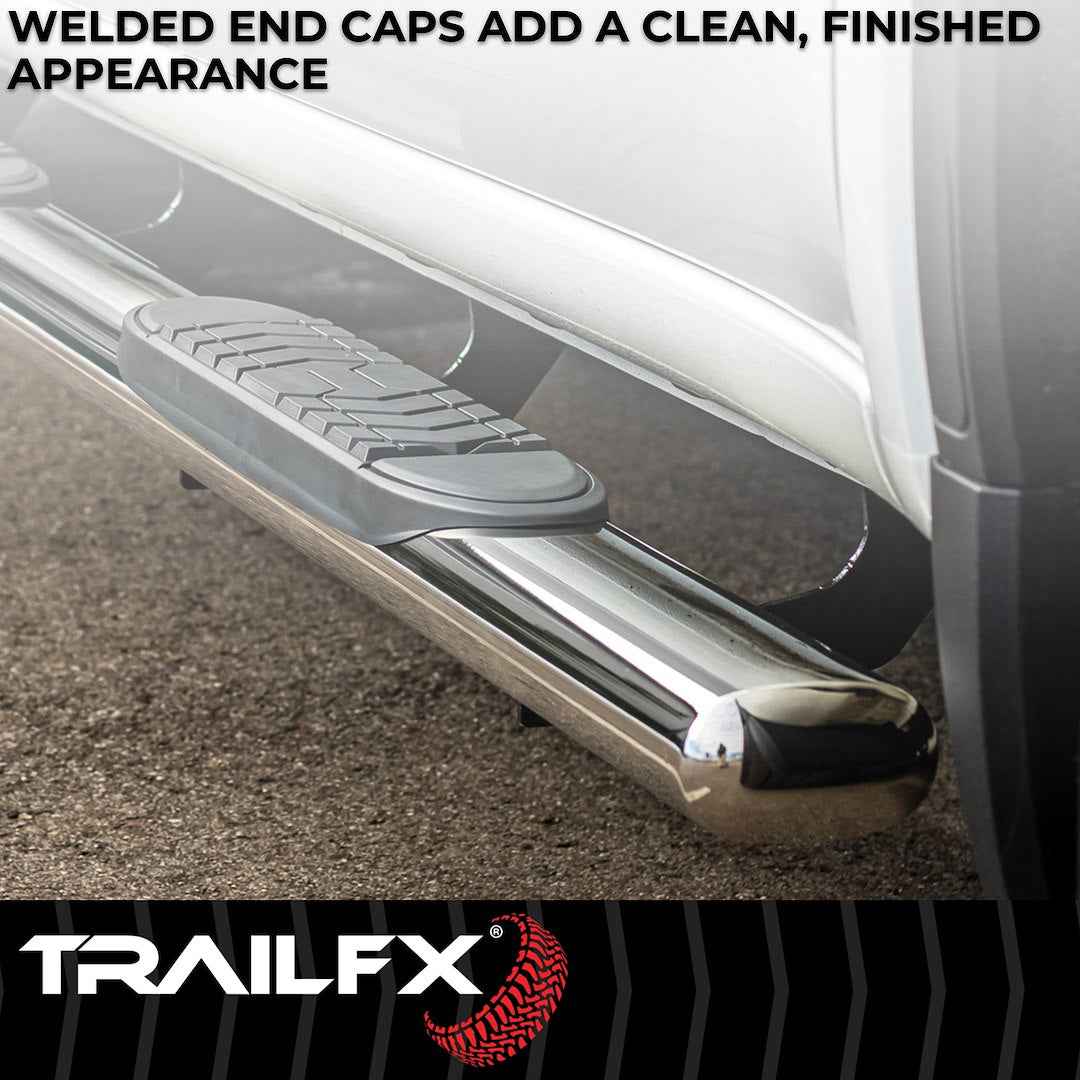TrailFX A7036S 5 in Oval Nerf Step Bars - Stainless, 300 lb
