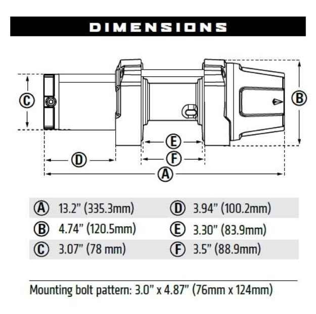 Warn 101020 12V Winch - 2500 lb, Synthetic Line