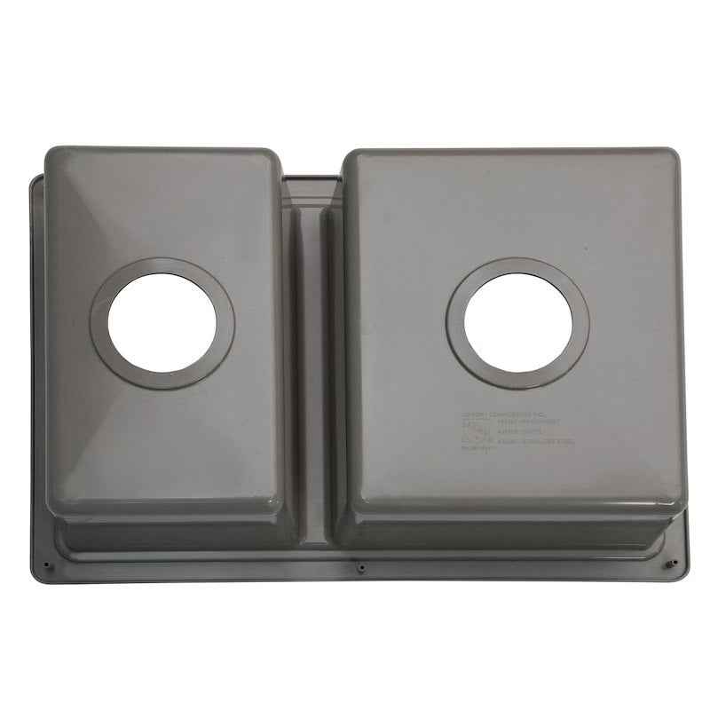 25" Double Bowl RV Kitchen Sink – Gray ABS Drop-In