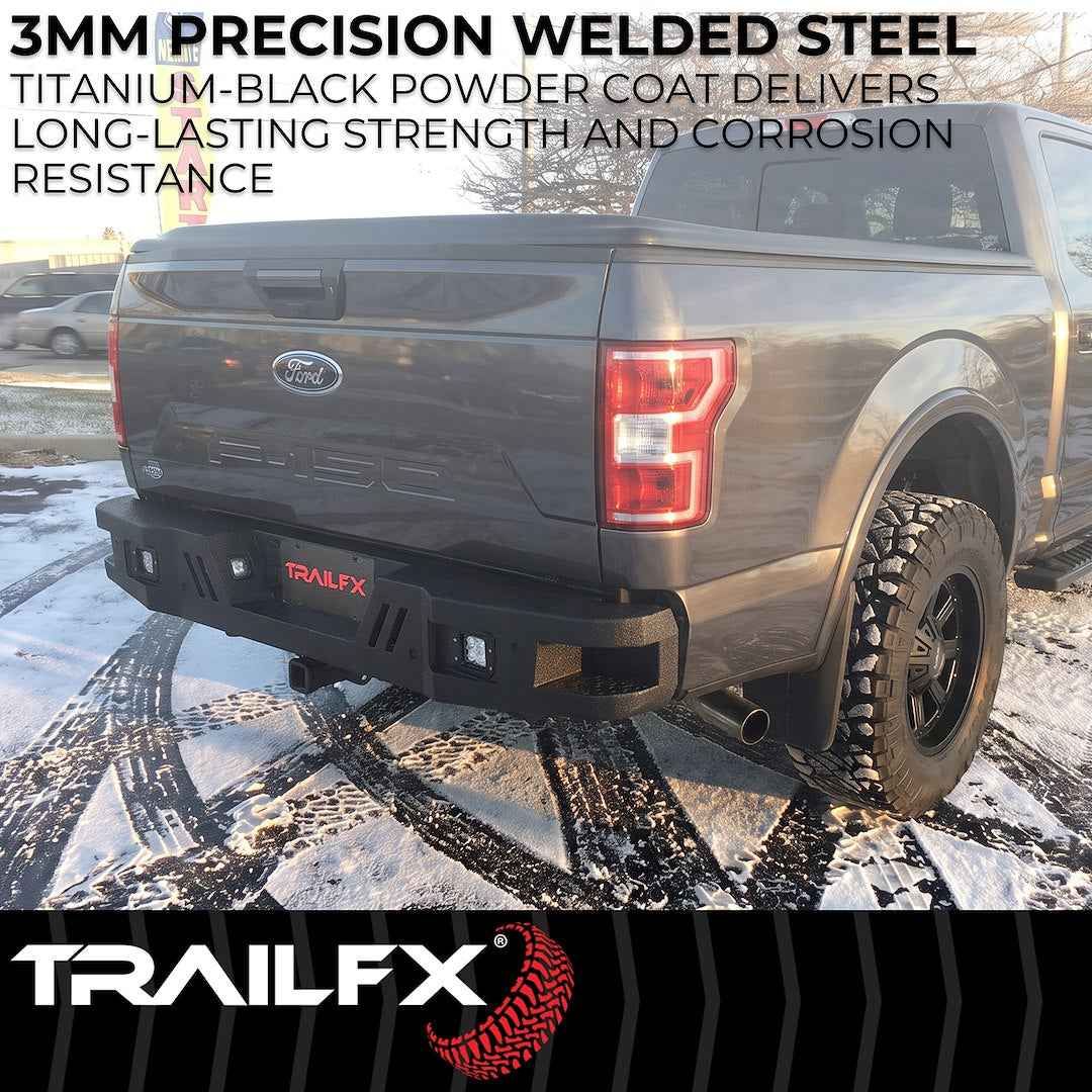 TrailFX RLDB004TI Rear Steel Bumper - Black