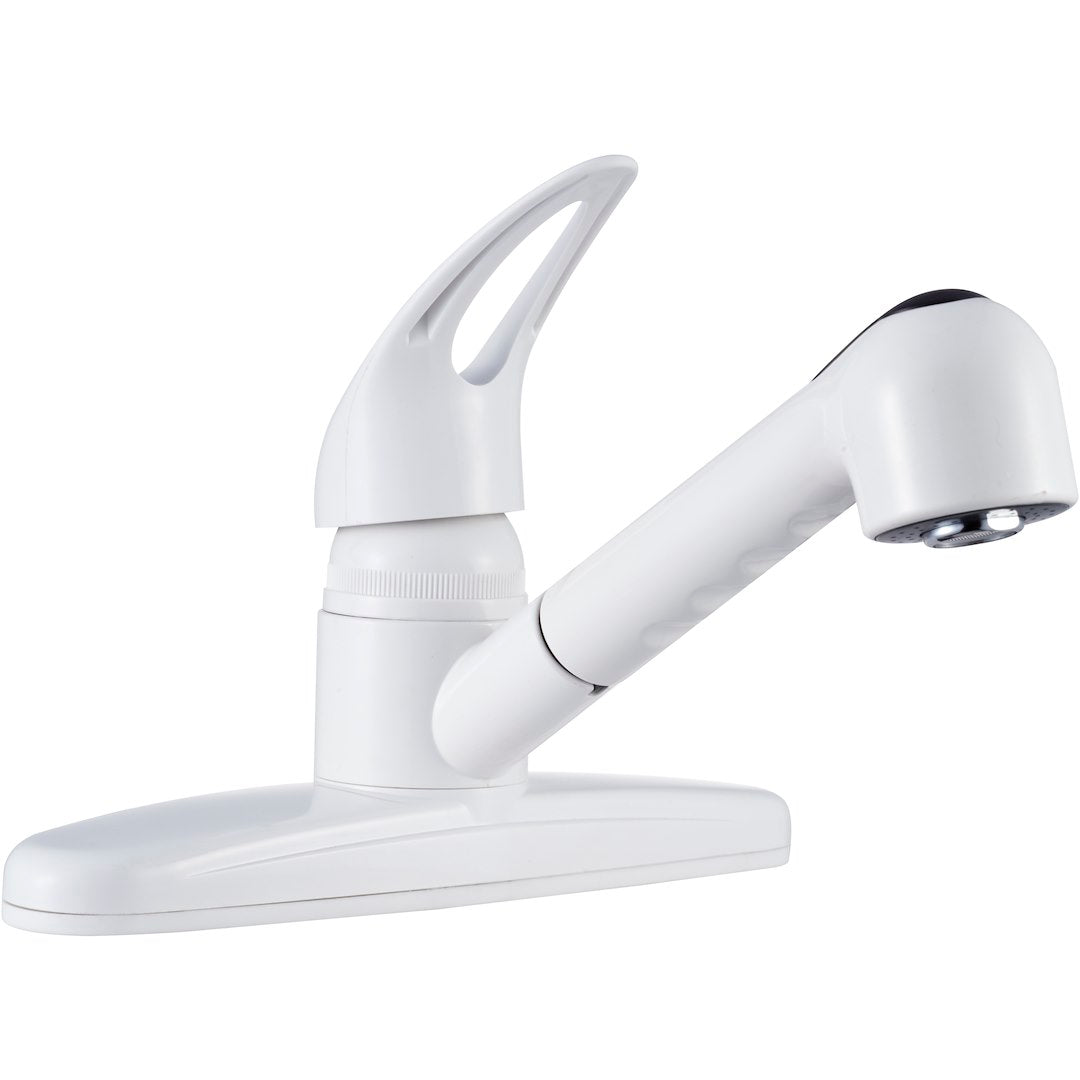 Dura Faucet DF-PK100-WT Pull-Out Kitchen Faucet - White