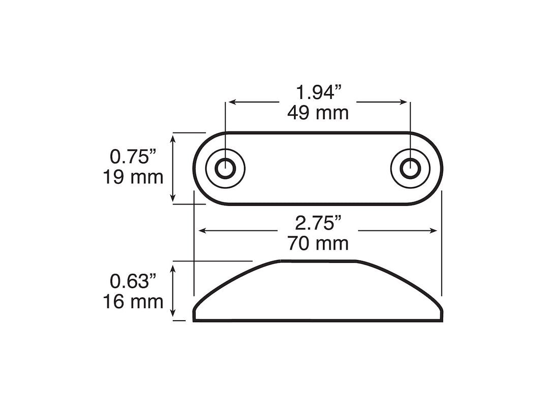 Peterson Mfg. 2.6 Inch Length X 3/4 Inch Width LED Clearance (V168r)