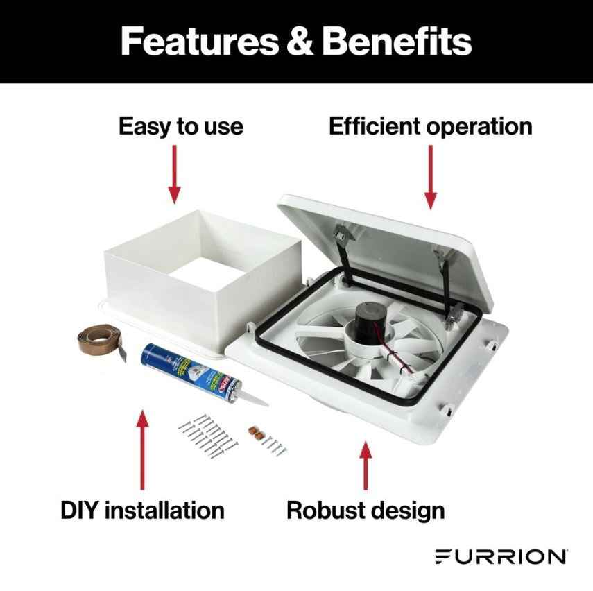 Furrion 2023042193 Manual RV Roof Vent with Fan - White