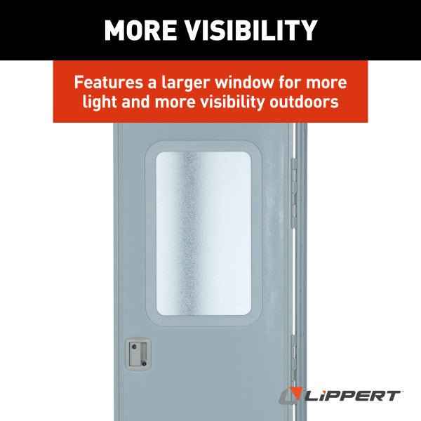 24" x 68" Polar White Square Entry Door with Fixed Window, Screen Door