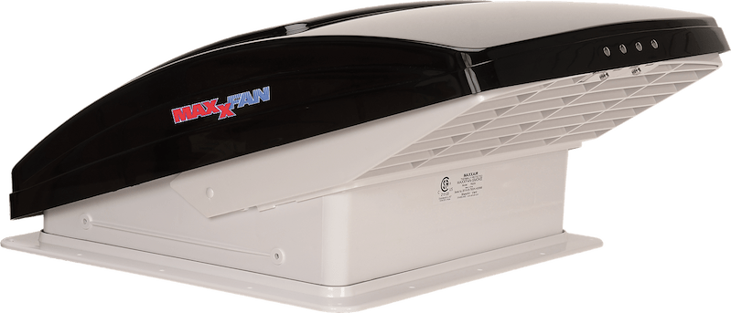 MaxxFan Deluxe 14"x14" Manual RV Roof Vent & Built-In Rain Cover 00-06401K