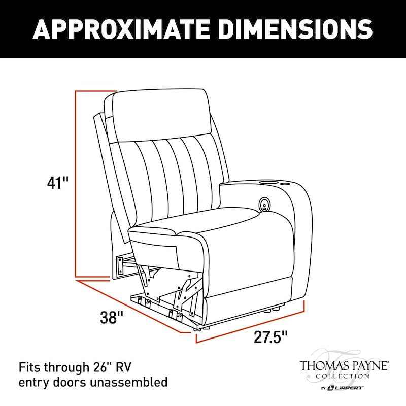 Thomas Payne Left-Hand Recliner – Power Headrest, Heat, Massage – 2020134975