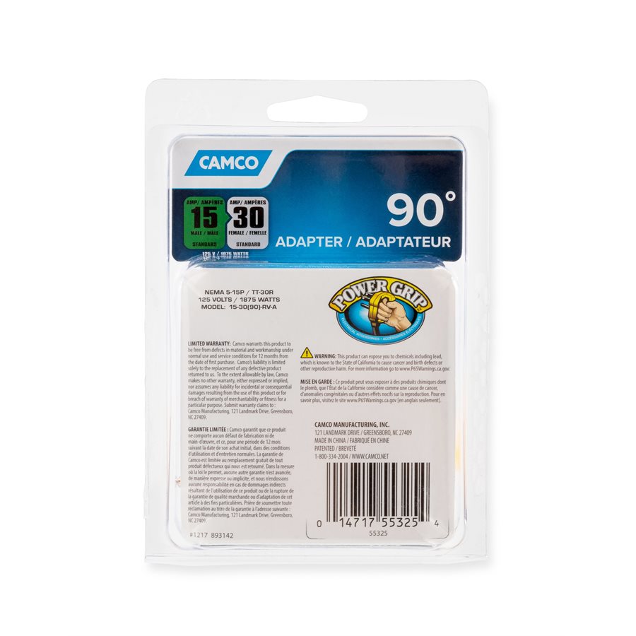 Camco Power Grip Not Applicable Adapter Plug Power Cord (55325)