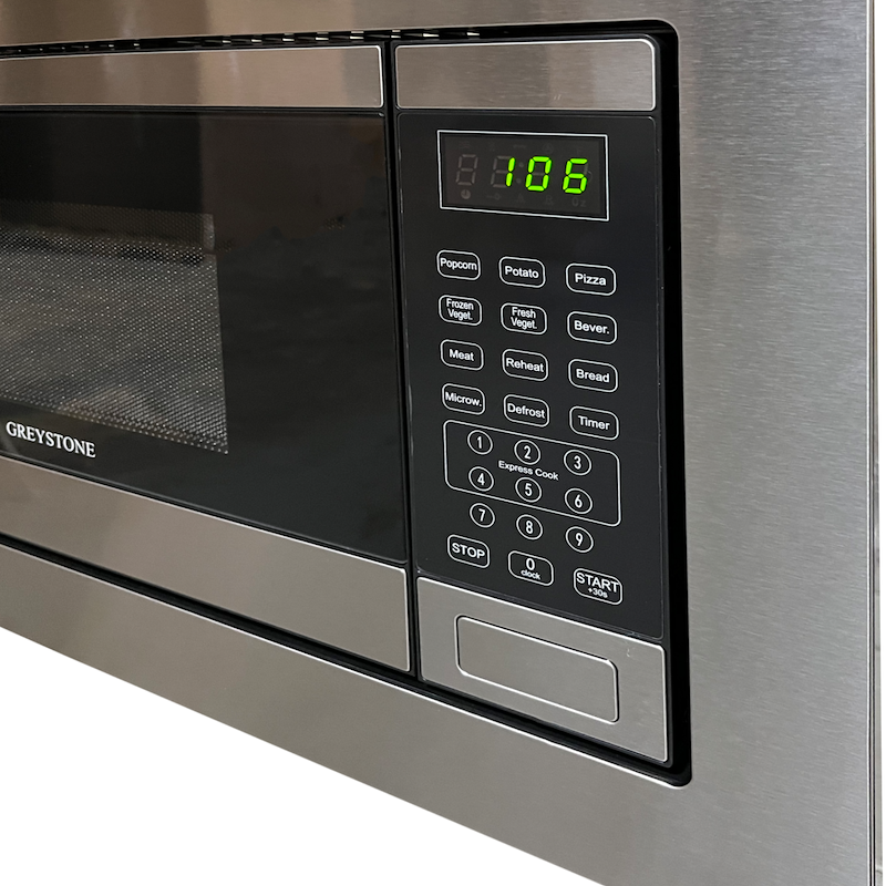 Greystone 107848 Microwave Oven 0.9 Cu Ft Stainless Steel with Trim Kit 900W