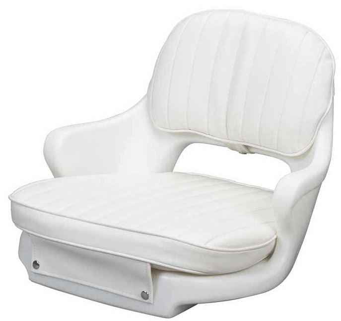 Moeller ST2000-HD White Vinyl Helm Bucket Seat with Cushion