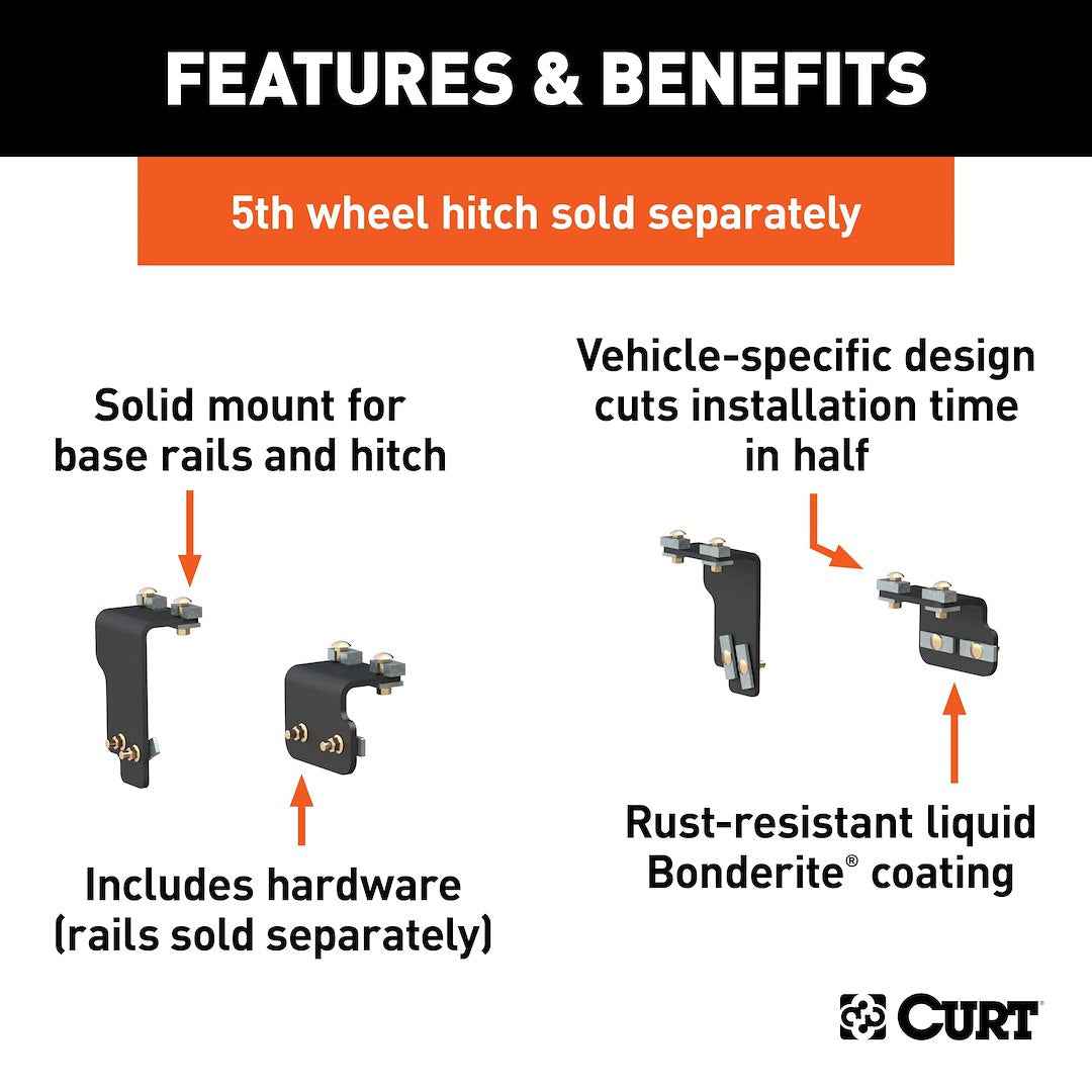 CURT 16470 5th-Wheel Brackets - Nissan TITAN