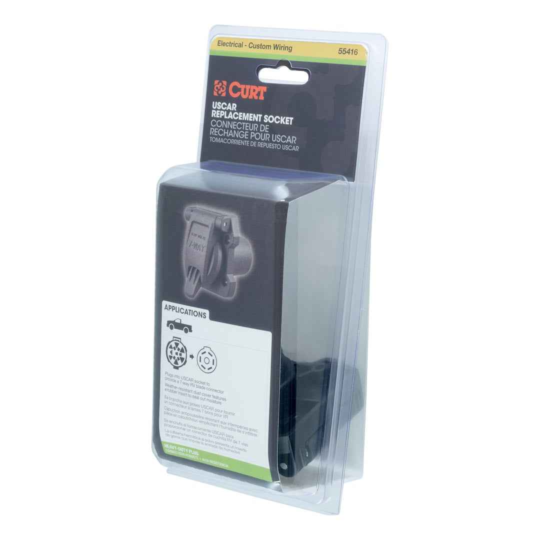 CURT 55416 Heavy-Duty OE Seven-Way Rv Blade Socket - USCAR