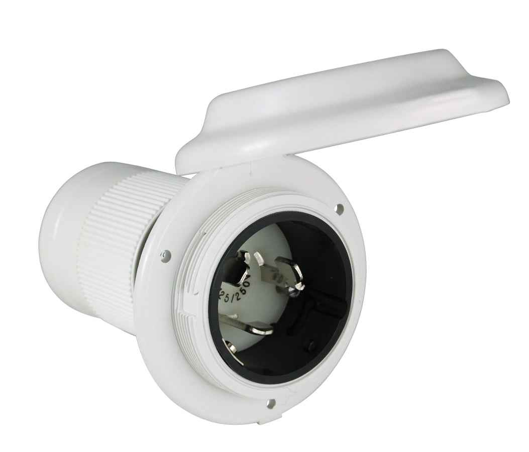 Marinco 6344EL-BRV Power Inlet Port - White