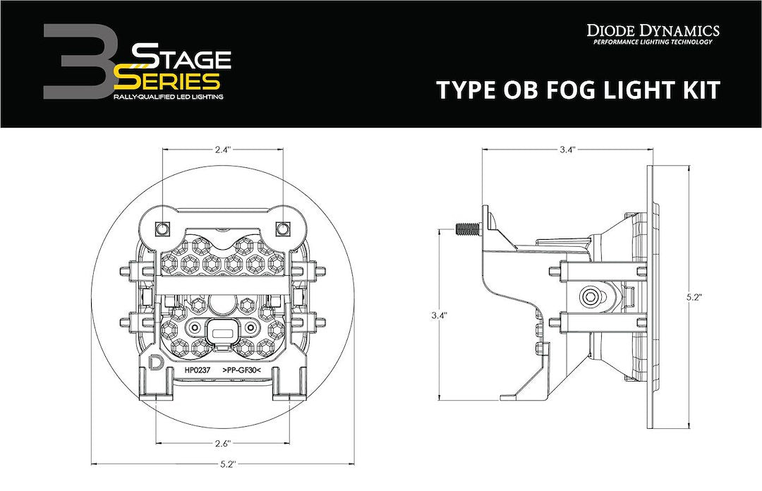 Diode Dynamics DD7074 SS3 Max Yellow Fog-Light Pair