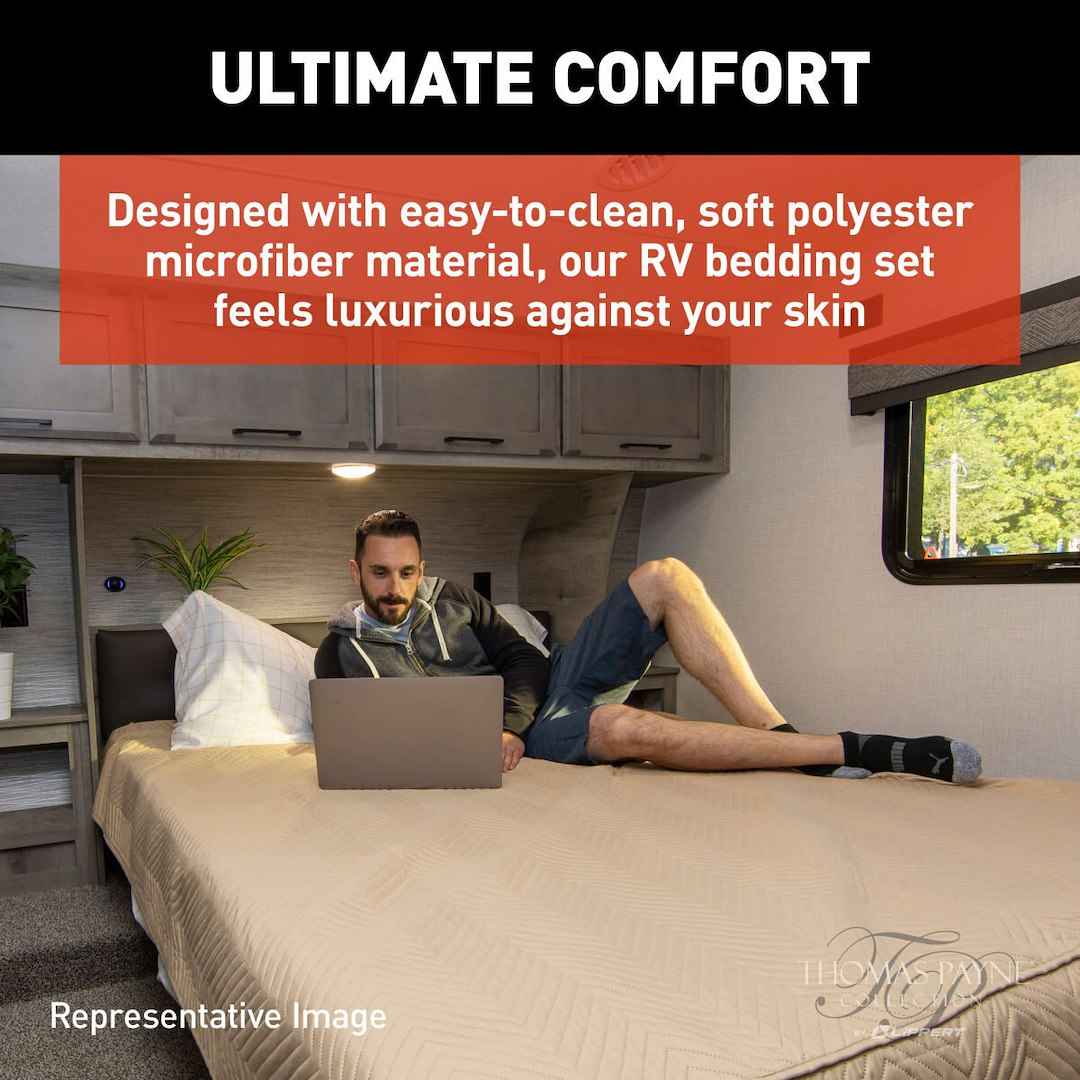 Lippert 2022107832 King RV Sheet Set - Tan Checkered