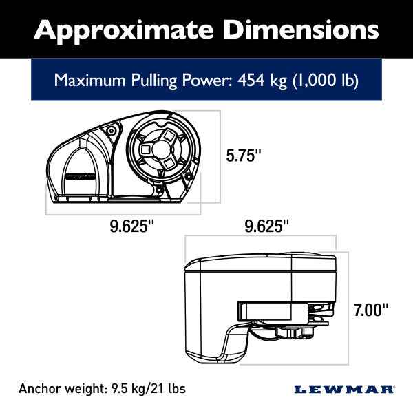 Lewmar Pro-Fish 1000 Windlass 12V Stainless Steel – 6656411108-102