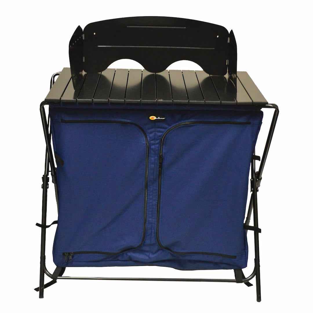Faulkner 49583 Folding Camp Table with 3 Cabinet Shelves