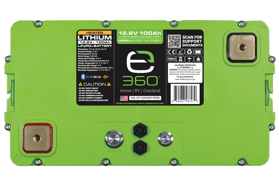 Expion 360 Ex-G27-12100-Bch Heated 100Ah Group 27 Battery