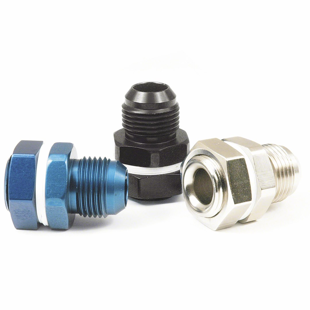 SpeedFX 579012BK Black -12AN Fuel Cell Bulkhead Fitting