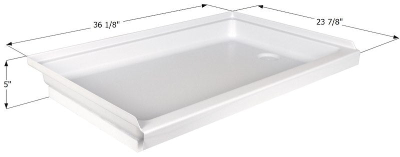 Icon 15241 Receveur de Douche RV 36-1/8" x 23-7/8" avec Drain à Droite – Blanc Polaire