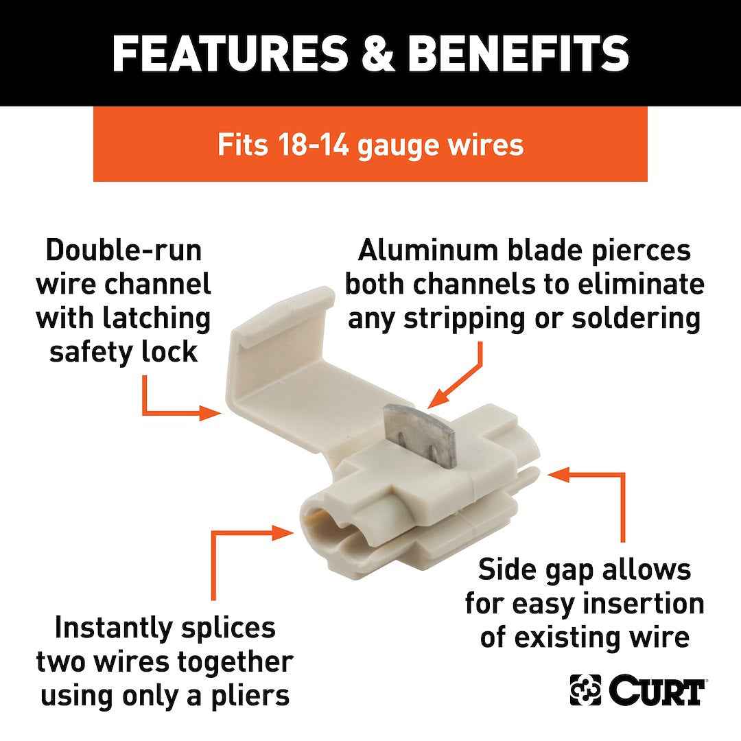 CURT 59906 Wire Terminal End - Quick Splice, Pack Of 100