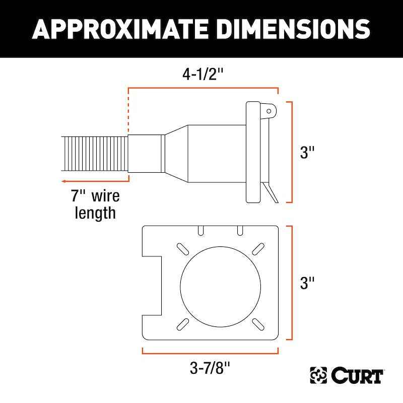 CURT 55774 USCAR Trailer Wiring Connector with 4-Way Flat & 7-Way RV Blade