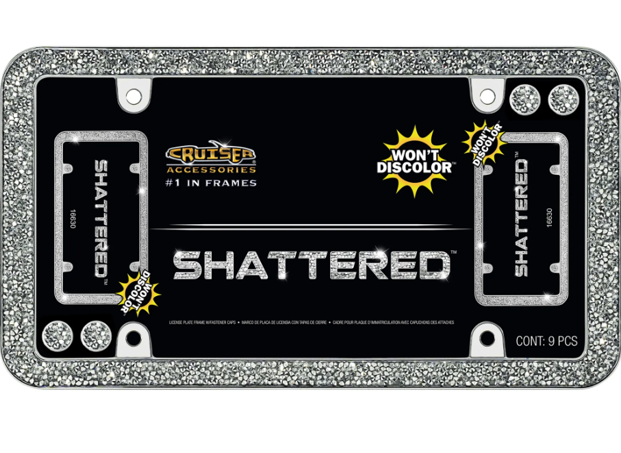Cruiser 16630 Shattered Clear Chrome Plate Frame