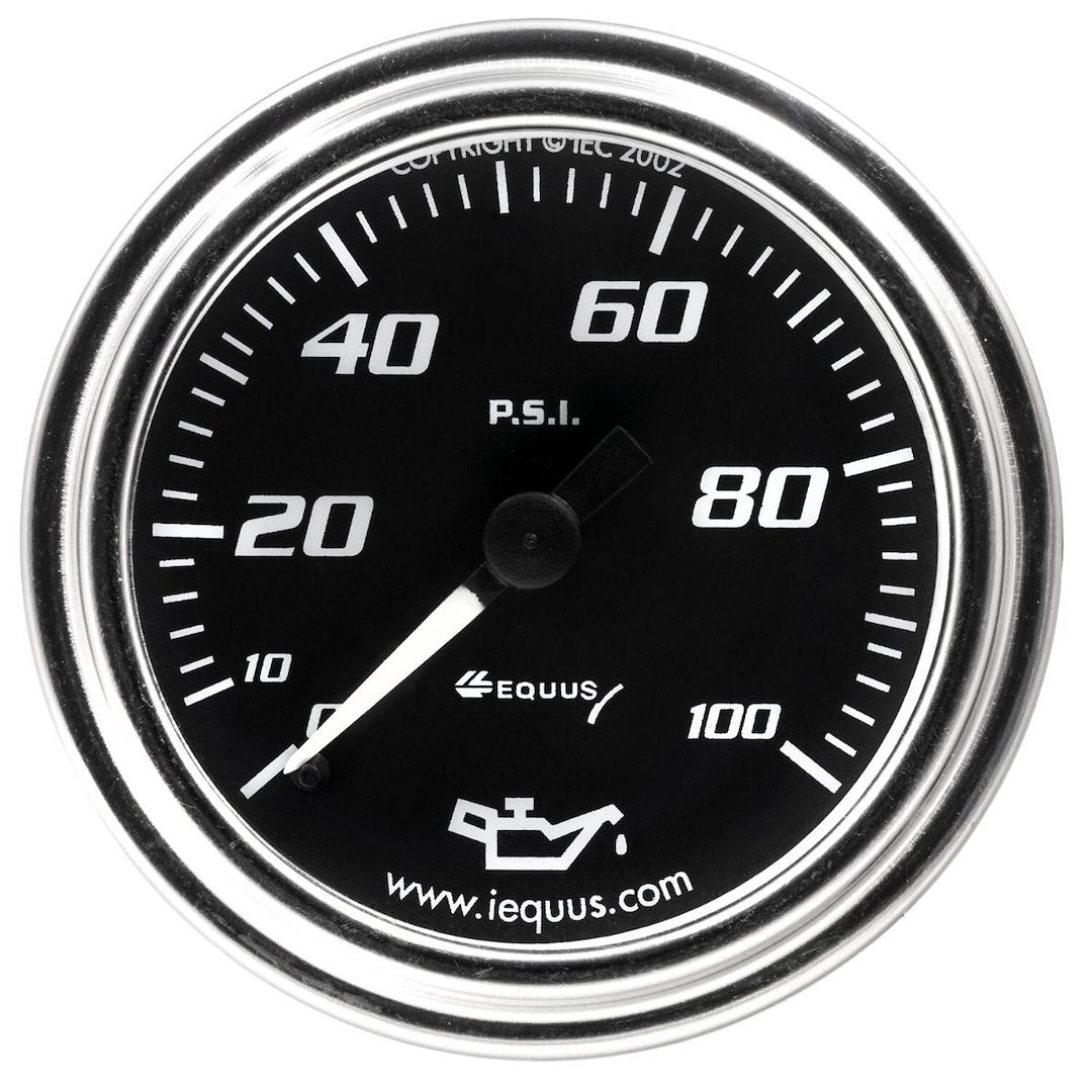 Equus E7244 Oil Pressure Gauge, 0–100 PSI