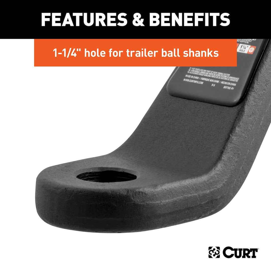CURT 45340 Ball Mount - 2 in Receiver, 2 in Drop