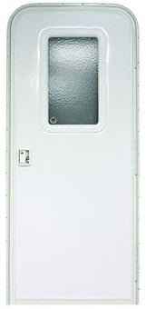 26" x 72" Polar White Radius Entry Door with Screen Door and White Global Handle