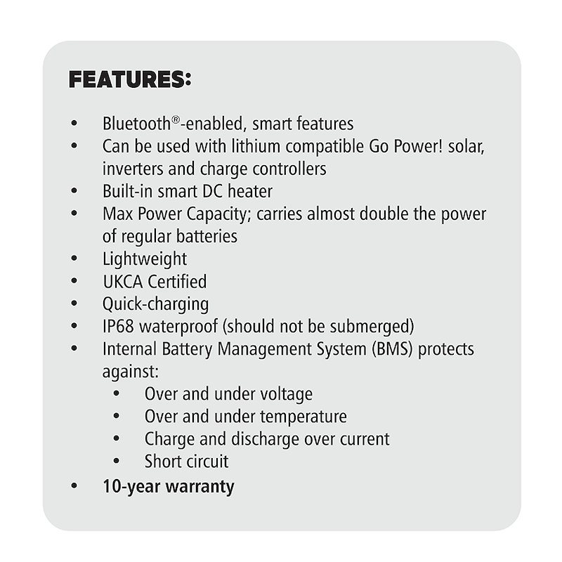 Go Power Lithium Battery GP-ADV-LIFEPO4-100 Group 31 12.8V 100Ah