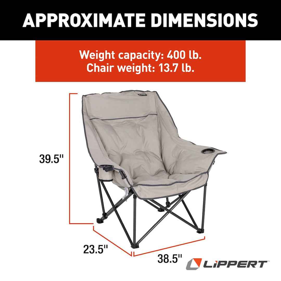 Lippert 2021128653 Folding Camp Chair - 400 lb, Sand