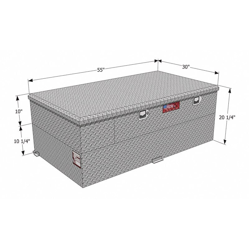 RDS Tanks 73956 70 Gallon Aluminum Combo Fuel Transfer Tank & Toolbox