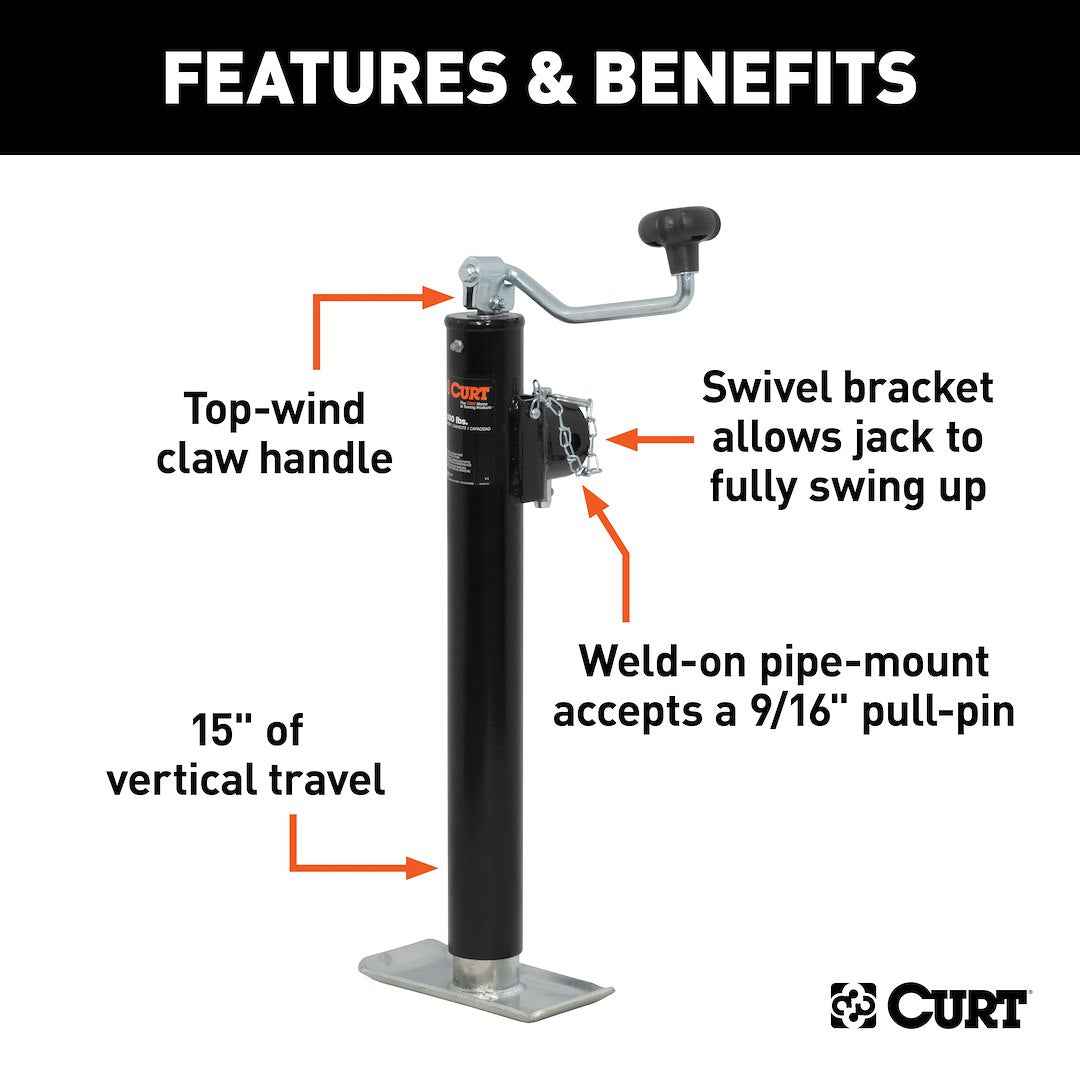 CURT 28356 Topwind Tongue Jack - 5000 lb