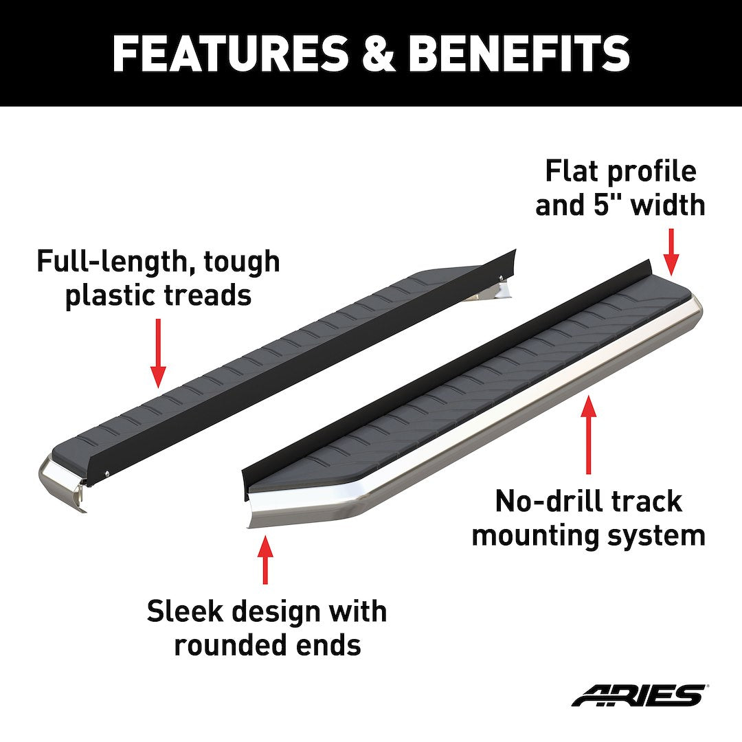 Aries 2051867 AeroTread 67-Inch Silver Running Board Component