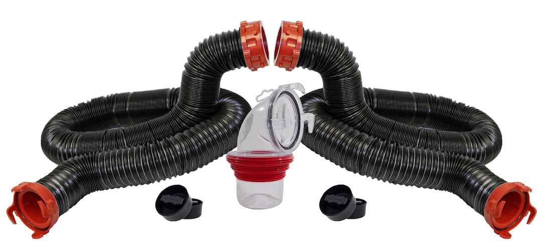 Valterra D04-0275 10 ft Poly RV Sewer Hose with Fittings