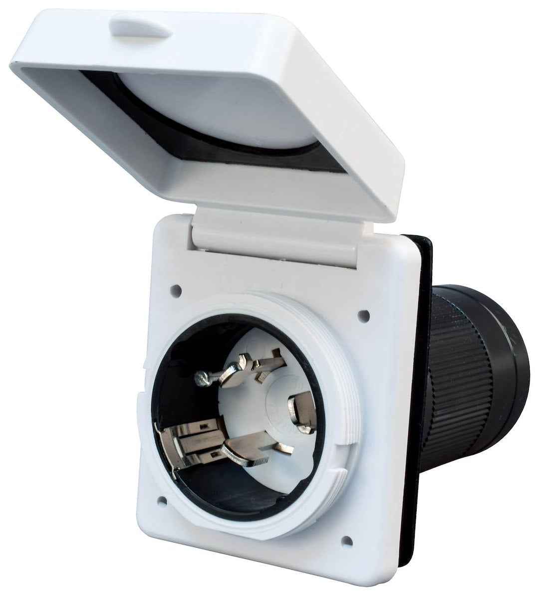 Valterra A10-50INVP 50A RV Power Inlet with Cover - White