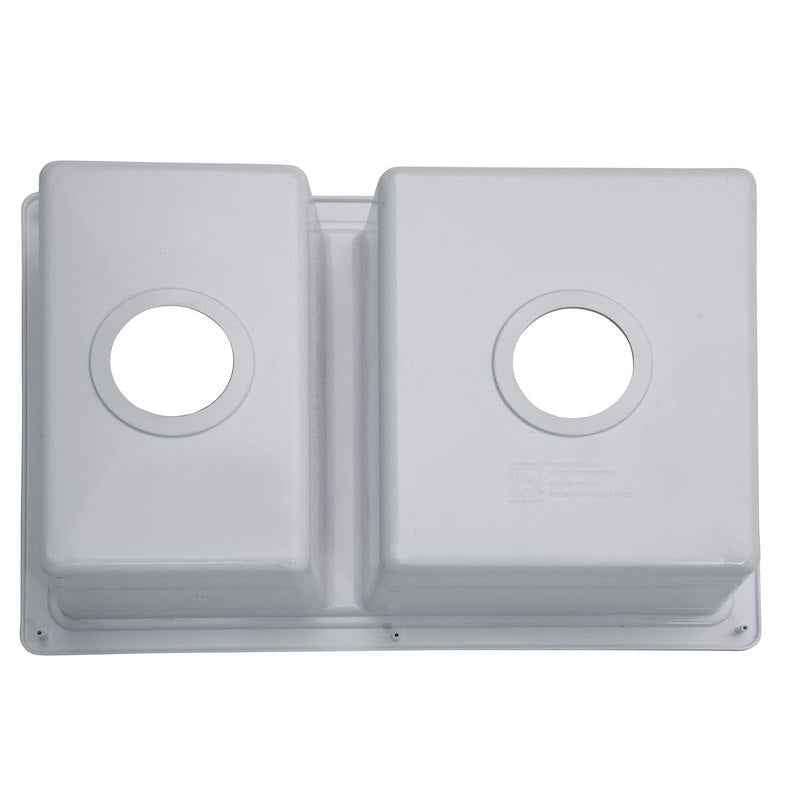 25" White Double Bowl RV Kitchen Sink – ABS Drop-In