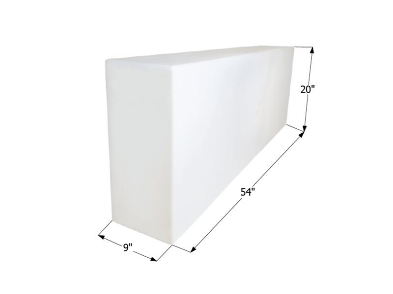 39 Gallon Fresh Water Tank – White - 54" x 20" x 9"